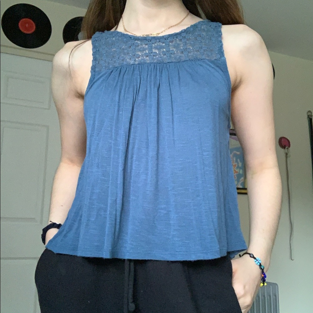 F21 Floral Mesh Tank Sz S